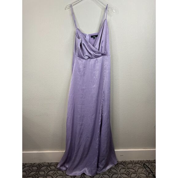 Lulus Women Wrap Maxi‎ Dress Side Slit Sleeveless Lavender Size M NWT - Picture 1 of 7